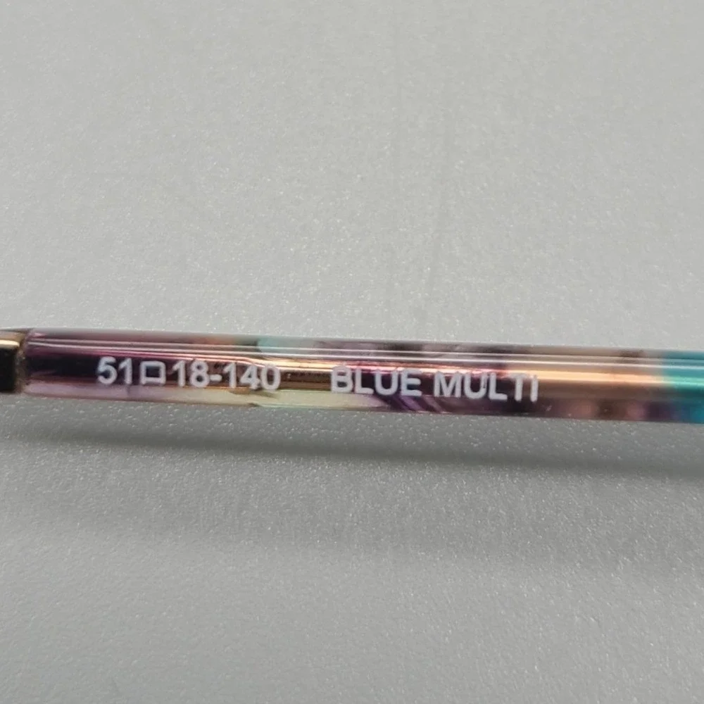 Bulova Bremerton Blue Multi Rose Gold Crystal Eyeglasses Frames 51-18-140